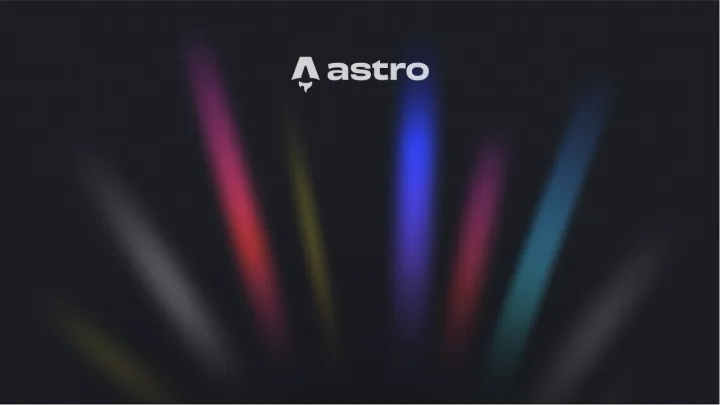 The Astro logo on a dark background with rainbow rays.